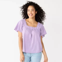 Women's Sonoma Goods For Life® Flutter Shoulder Top -Sonoma Goods For Life Sales 2024 5583549 Light Purple