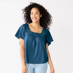 Women's Sonoma Goods For Life® Flutter Shoulder Top -Sonoma Goods For Life Sales 2024 5583549 Navy