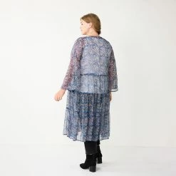 Plus Size Sonoma Goods For Life® Ruffled Tiered Floral Duster Cardigan -Sonoma Goods For Life Sales 2024 5584082 ALT