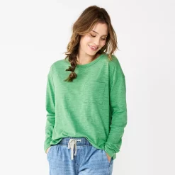 Women's Sonoma Goods For Life® Long Sleeve Pocket Tee -Sonoma Goods For Life Sales 2024 5585375 Aloe Green