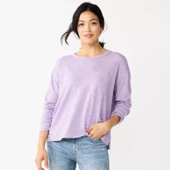 Women's Sonoma Goods For Life® Long Sleeve Pocket Tee -Sonoma Goods For Life Sales 2024 5585375 Light Purple