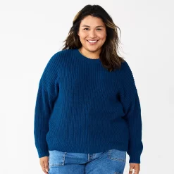 Plus Size Sonoma Goods For Life® Drop Shoulder Sweater -Sonoma Goods For Life Sales 2024 5585467 Blue