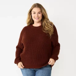 Plus Size Sonoma Goods For Life® Drop Shoulder Sweater -Sonoma Goods For Life Sales 2024 5585467 Brown