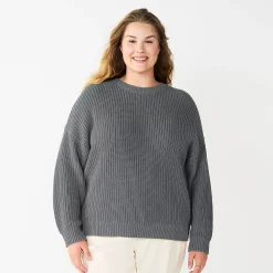 Plus Size Sonoma Goods For Life® Drop Shoulder Sweater -Sonoma Goods For Life Sales 2024 5585467 Gray