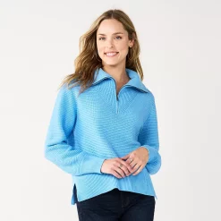 Women's Sonoma Goods For Life® Cozy Quarter-Zip Sweater -Sonoma Goods For Life Sales 2024 5597622 Sky Blue