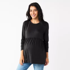Maternity Sonoma Goods For Life® Long Sleeve Empire Waist Top -Sonoma Goods For Life Sales 2024 5635424 Black