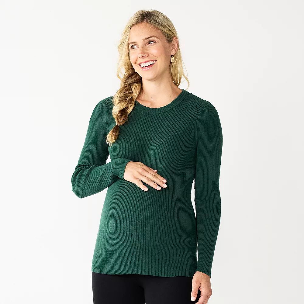 Maternity Sonoma Goods For Life® Fitted Puff Sleeve Sweater 3 Maternity Sonoma Goods For Life® Fitted Puff Sleeve Sweater - Image 3