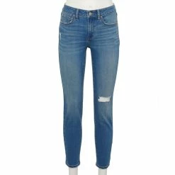 Women's Sonoma Goods For Life® Curvy High-Waisted Skinny Jeans -Sonoma Goods For Life Sales 2024 5670980 Destructed Blue Wash