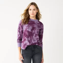 Women's Sonoma Goods For Life® Mockneck Waffle Top -Sonoma Goods For Life Sales 2024 5672315 Berry Tie Dye