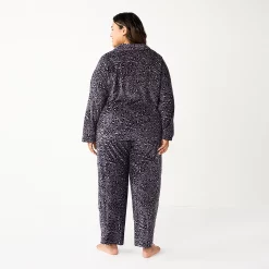 Plus Size Sonoma Goods For Life® Velour Pajama Shirt & Pajama Pants Sleep Set -Sonoma Goods For Life Sales 2024 5675146 ALT