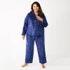 Plus Size Sonoma Goods For Life® Velour Pajama Shirt & Pajama Pants Sleep Set
