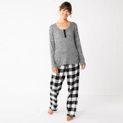 Petite Sonoma Goods For Life® Flannel Pajama Pants & Pajama Top Sleep Set -Sonoma Goods For Life Sales 2024 5675636 Black Buffalo
