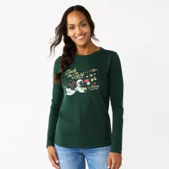 Women's Sonoma Goods For Life® Long Sleeve Christmas Graphic Tee -Sonoma Goods For Life Sales 2024 5676288 Deck The Stars