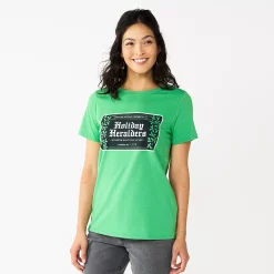 Women's Sonoma Goods For Life® Short Sleeve Christmas Graphic Tee -Sonoma Goods For Life Sales 2024 5686036 Heralders