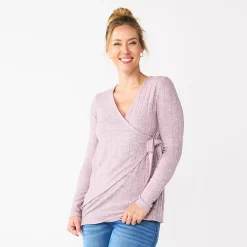 Maternity Sonoma Goods For Life® Nursing Wrap Top -Sonoma Goods For Life Sales 2024 5703650 Plum