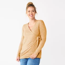 Maternity Sonoma Goods For Life® Nursing Wrap Top -Sonoma Goods For Life Sales 2024 5703650 Yellow