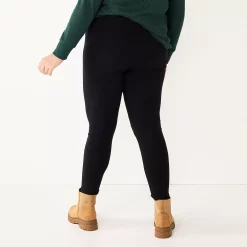 Plus Size Sonoma Goods For Life® Essential Mid-Rise Leggings -Sonoma Goods For Life Sales 2024 5840241 ALT