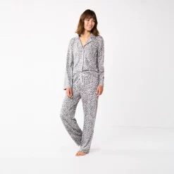 Women's Sonoma Goods For Life® Knit Pajama Shirt & Pajama Pants Sleep Set -Sonoma Goods For Life Sales 2024 6076381 ALT2