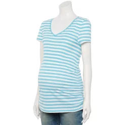 Maternity Sonoma Goods For Life® Essential V-Neck Tee -Sonoma Goods For Life Sales 2024 6120474 Blue White Stripe