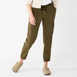 Women's Sonoma Goods For Life® Mid Rise Pull On Jogger Pants -Sonoma Goods For Life Sales 2024 6120482 Olive