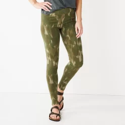 Women's Sonoma Goods For Life® Midrise Leggings -Sonoma Goods For Life Sales 2024 6120748 Olive Water Wash